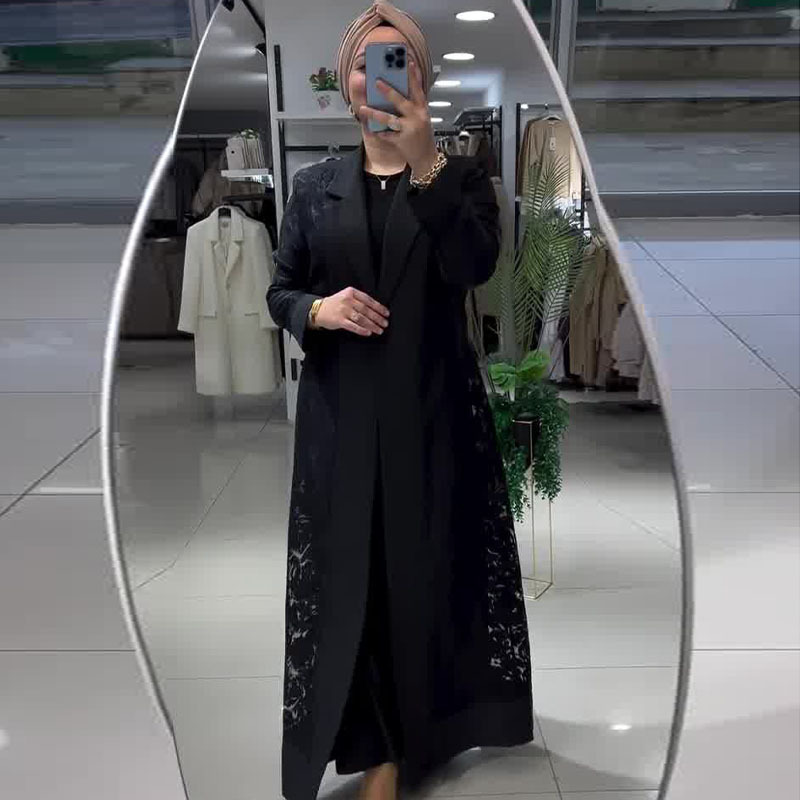Elegant Hollowed-Out Fashionable Trench Coat For Women