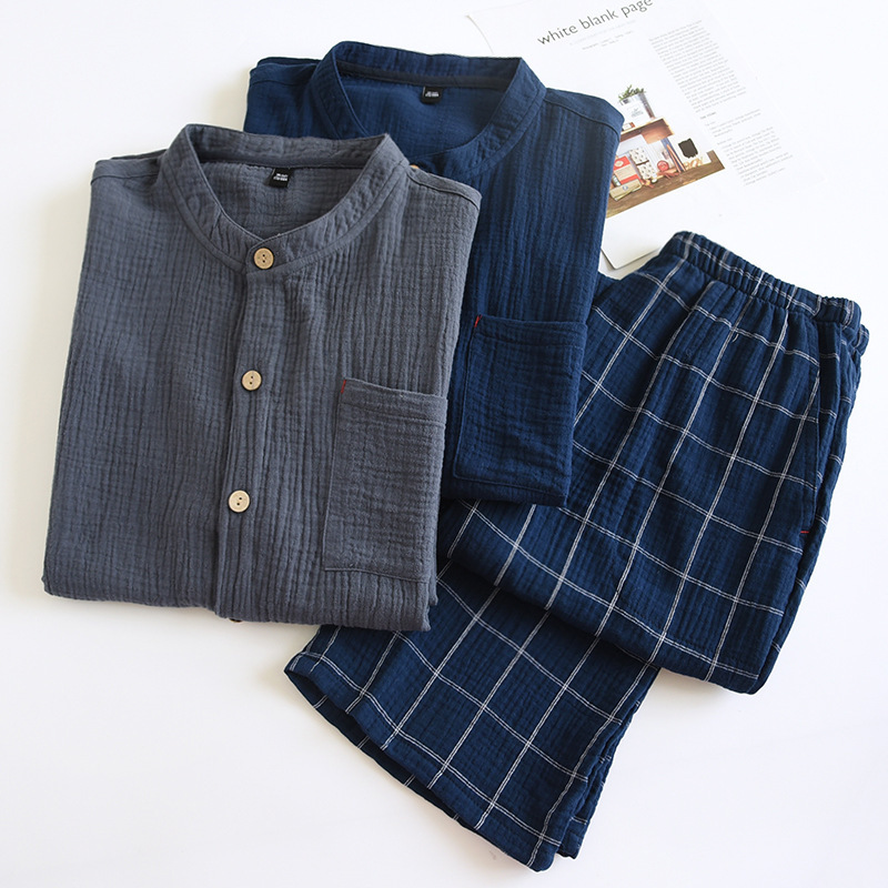 Men's Cotton Gauze Pajamas Spring And Autumn - Image 3