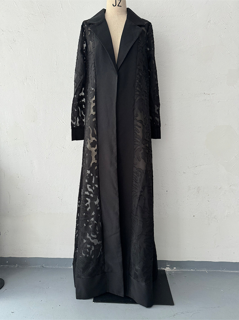 Elegant Hollowed-Out Fashionable Trench Coat For Women - Image 2