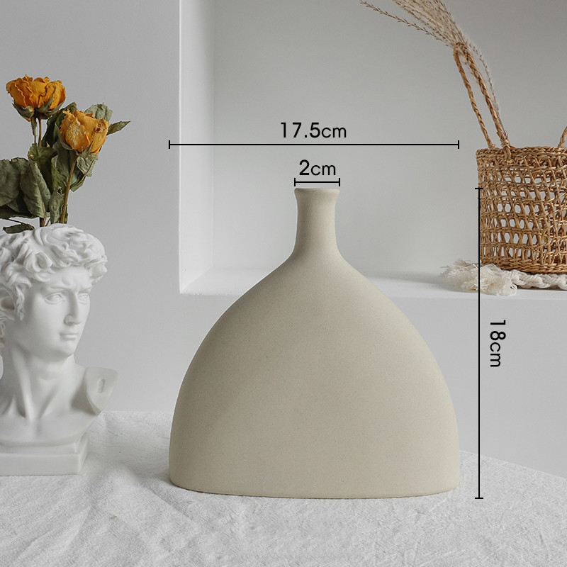 Simplicity Ceramic Vase Dry Flower Arrangement Home Decoration Ornament Living Room Display Art Vases - Image 2